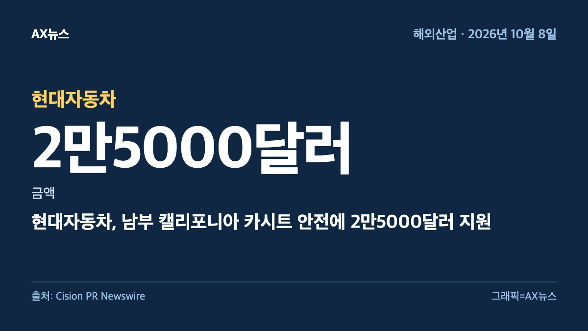 현대자동차 — 금액 2만5000달러 — 현대자동차, 남부 캘리포니아 카시트 안전에 2만5000달러 지원