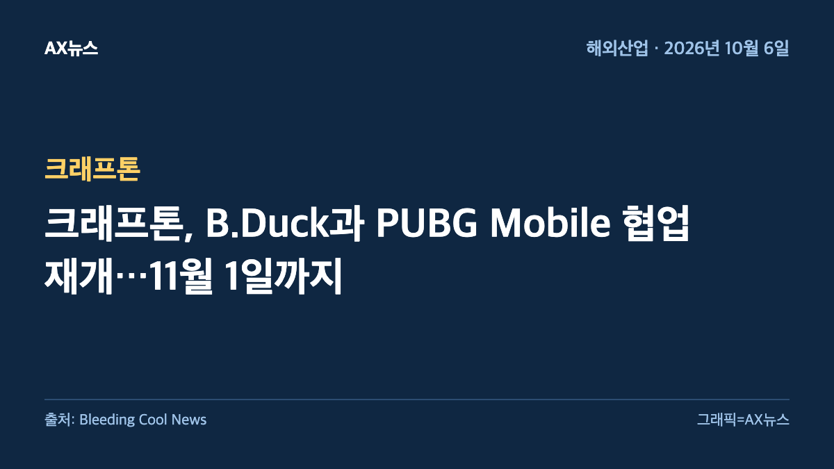 크래프톤 — 크래프톤, B.Duck과 PUBG Mobile 협업 재개…11월 1일까지