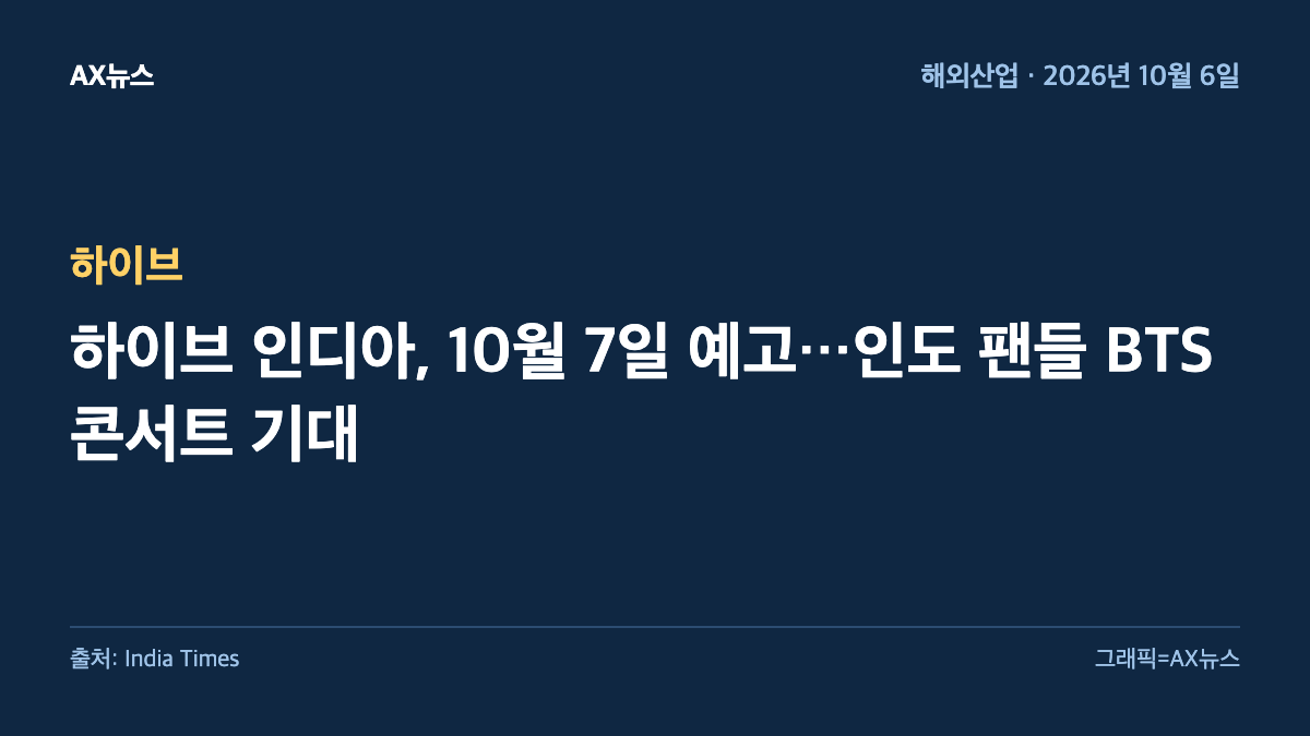 하이브 — 하이브 인디아, 10월 7일 예고…인도 팬들 BTS 콘서트 기대