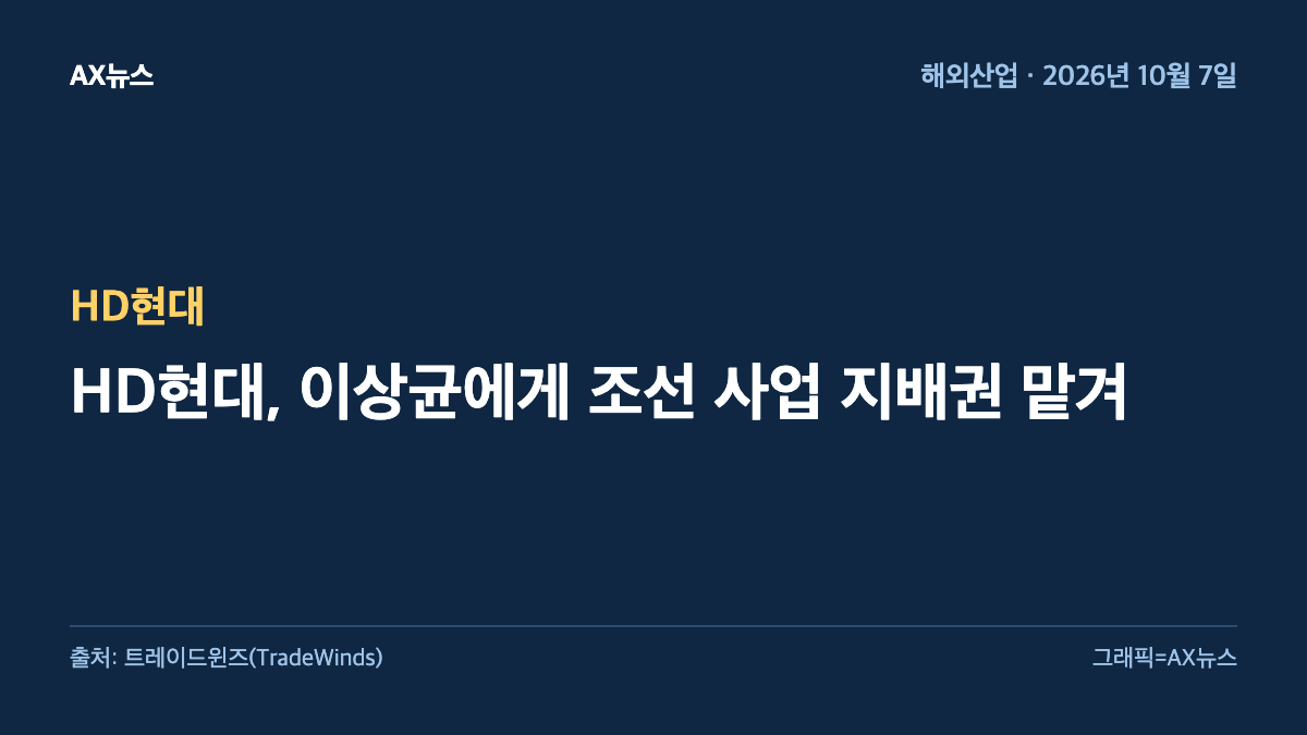 HD현대 — HD현대, 이상균에게 조선 사업 지배권 맡겨
