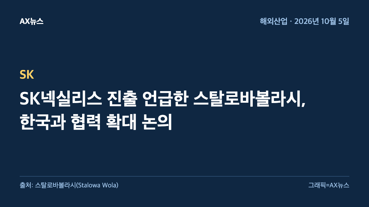 SK — SK넥실리스 진출 언급한 스탈로바볼라시, 한국과 협력 확대 논의