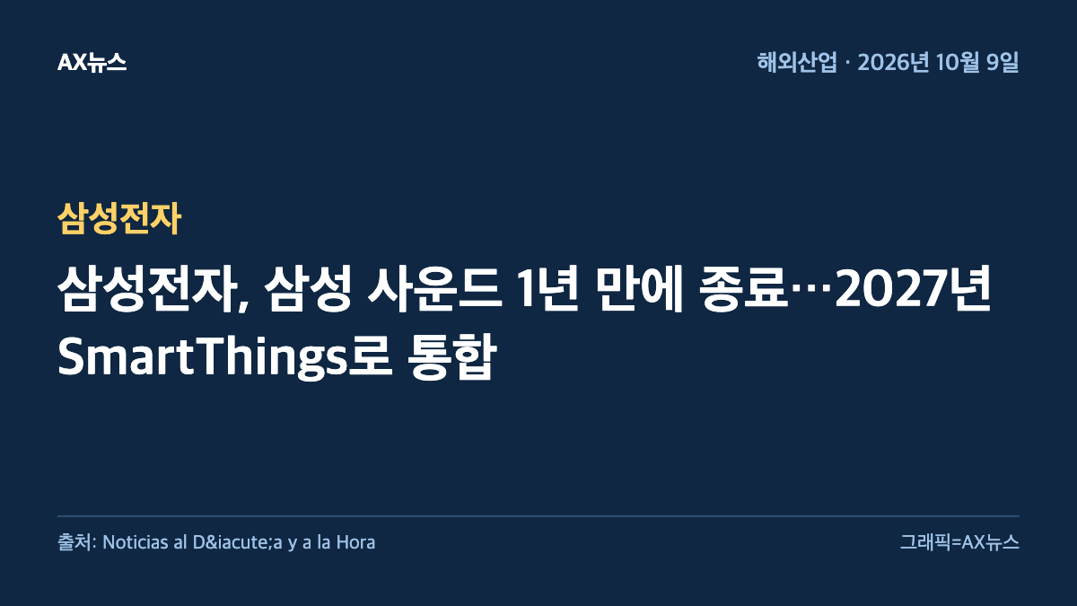 삼성전자 — 삼성전자, 삼성 사운드 1년 만에 종료…2027년 SmartThings로 통합