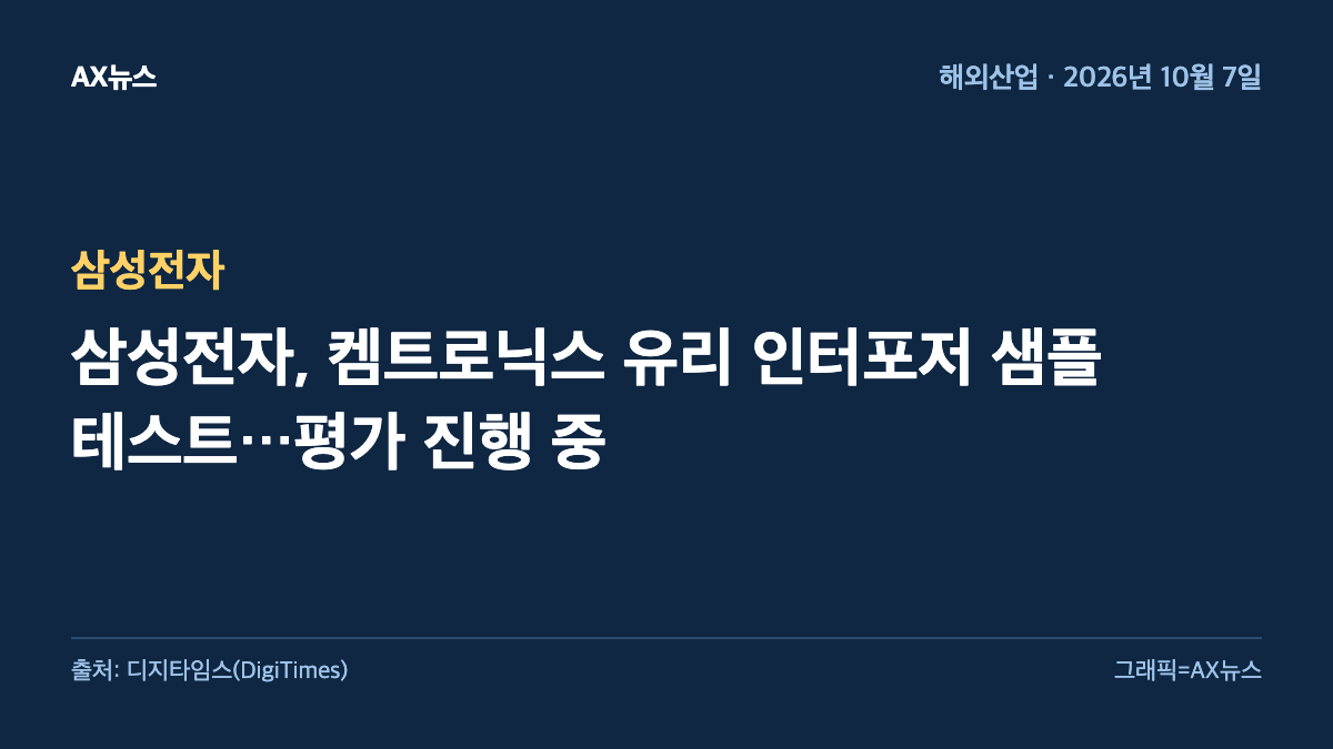 삼성전자 — 삼성전자, 켐트로닉스 유리 인터포저 샘플 테스트…평가 진행 중