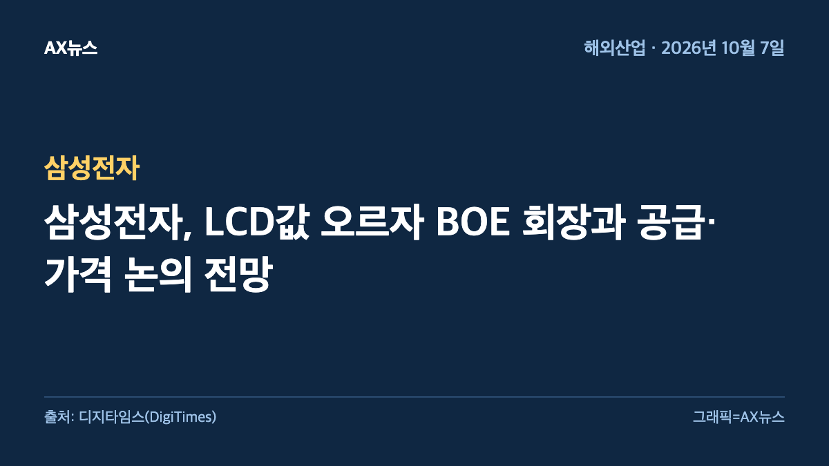 삼성전자 — 삼성전자, LCD값 오르자 BOE 회장과 공급·가격 논의 전망