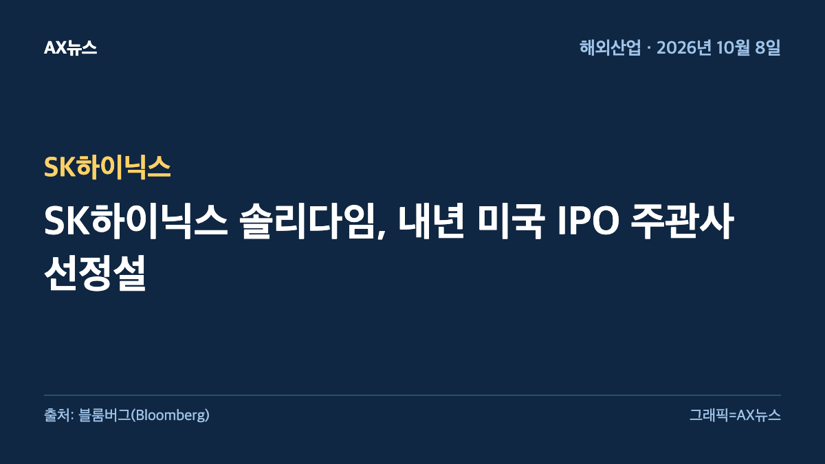 SK하이닉스 — SK하이닉스 솔리다임, 내년 미국 IPO 주관사 선정설
