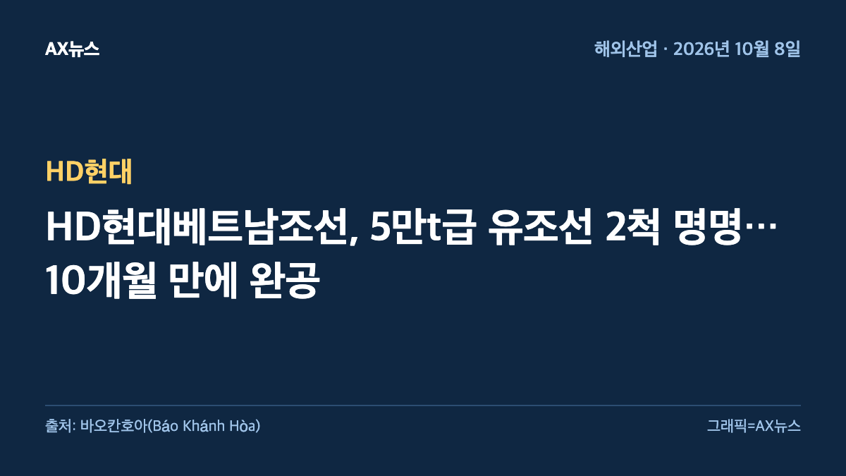 HD현대 — HD현대베트남조선, 5만t급 유조선 2척 명명…10개월 만에 완공